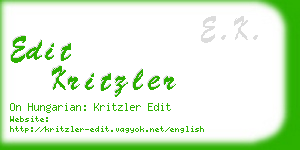 edit kritzler business card